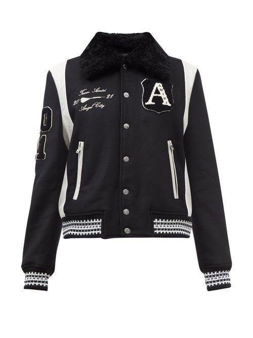 Amiri - Always On Point Shearling-collar Bomber Jacket - Mens - Black