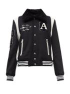 Amiri - Always On Point Shearling-collar Bomber Jacket - Mens - Black