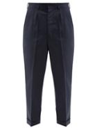 Matchesfashion.com Ami - Cropped Wool Tapered Trousers - Mens - Navy