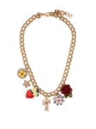 Dolce & Gabbana Strawberry, Rose, Crystal And Charm Necklace