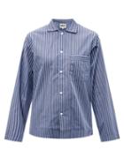 Tekla - Striped Organic-cotton Pyjama Shirt - Womens - Blue Stripe
