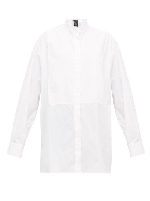Matchesfashion.com Ann Demeulemeester - Longline Cotton-poplin Shirt - Womens - White
