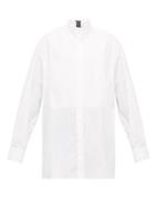 Matchesfashion.com Ann Demeulemeester - Longline Cotton-poplin Shirt - Womens - White