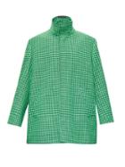 Matchesfashion.com Balenciaga - Single-breasted Boxy Houndstooth Coat - Womens - Green