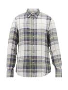 Matchesfashion.com Brunello Cucinelli - Checked Slubbed-linen Shirt - Mens - Green Multi