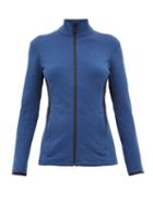 Matchesfashion.com Aztech Mountain - Bonnie's Rubberised Logo Zip Through Sweater - Womens - Blue