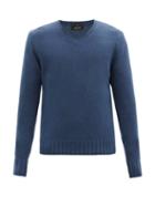Matchesfashion.com Allude - V-neck Cashmere Sweater - Mens - Blue