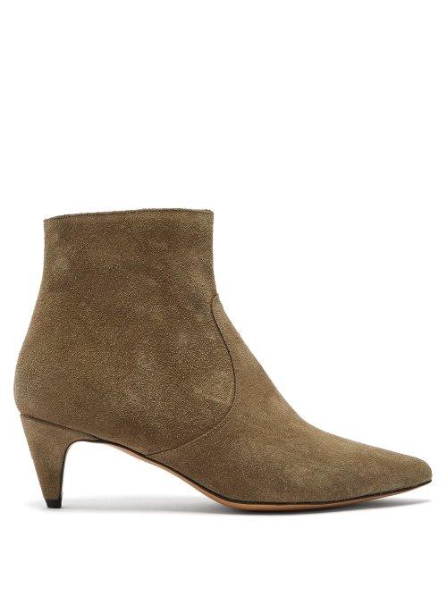 Matchesfashion.com Isabel Marant - Derst Suede Ankle Boots - Womens - Khaki