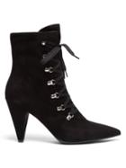 Matchesfashion.com Gianvito Rossi - Lace Up Suede Ankle Boots - Womens - Black