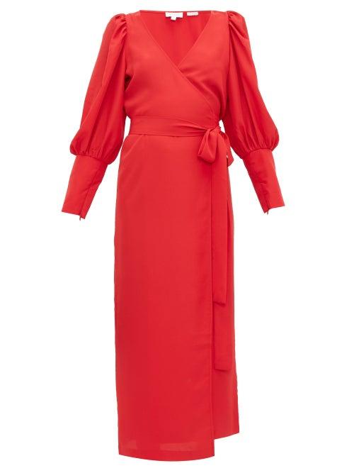 Matchesfashion.com Rhode - Aspen Long Sleeve V Neck Dress - Womens - Red