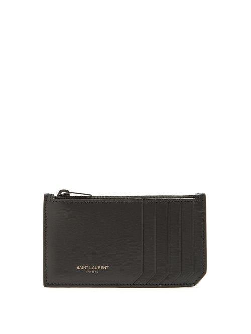 Matchesfashion.com Saint Laurent - Leather Cardholder - Mens - Black