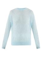 Matchesfashion.com Khaite - Viola Round Neck Cashmere Knitted Sweater - Womens - Light Blue
