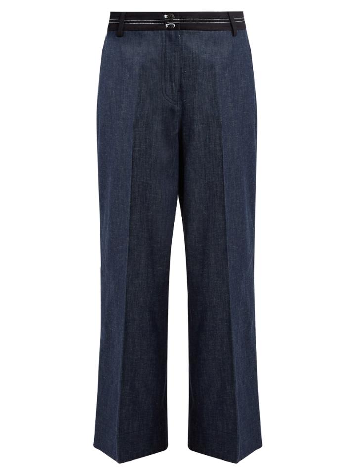 Elizabeth And James Hudson Wide-leg Cropped Cotton-blend Trousers