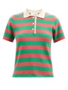 Extreme Cashmere - No.198 Salamander Stretch-cashmere Polo Top - Womens - Green Stripe