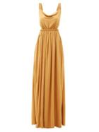 Matchesfashion.com Matteau - The Cowl Open-back Jersey Maxi Dress - Womens - Yellow