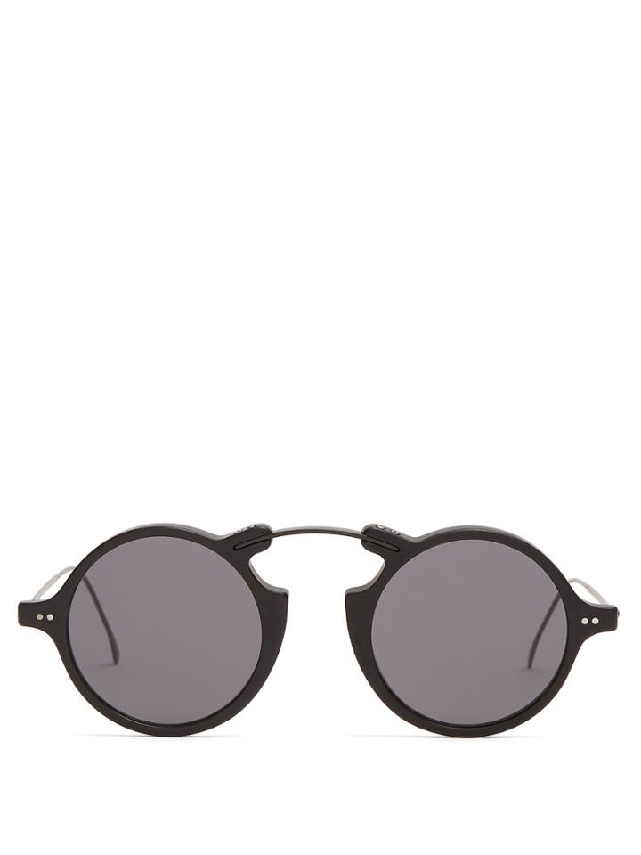 Illesteva Roma Ii Round-frame Matte-acetate Sunglasses