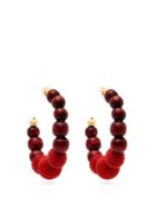 Matchesfashion.com Rosantica By Michela Panero - Colonia Bead Embellished Hoop Earrings - Womens - Red
