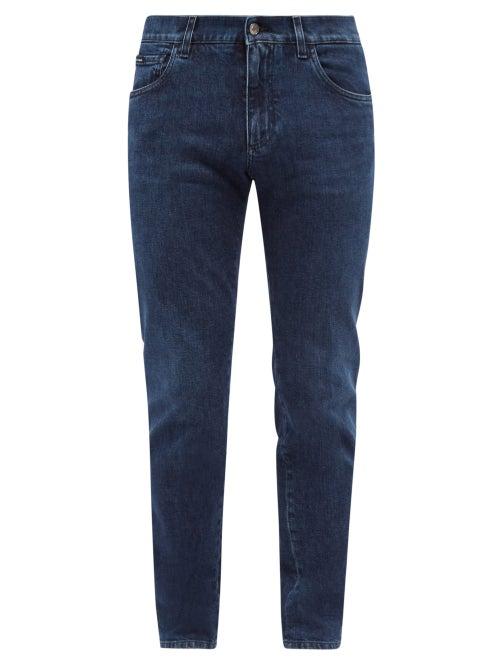 Mens Rtw Dolce & Gabbana - Logo-plaque Slim-leg Jeans - Mens - Blue