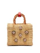 Matchesfashion.com Heimat Atlantica - Shella Mini Reed Basket Bag - Womens - Cream Multi