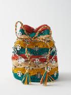 Paco Rabanne - Striped Woven-raffia Bucket Bag - Womens - Multi