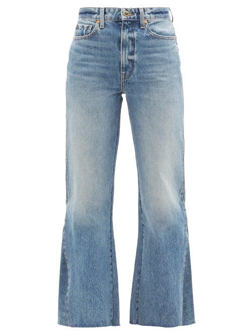 Matchesfashion.com Khaite - Layla High-rise Kick-flare Jeans - Womens - Light Blue
