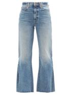 Matchesfashion.com Khaite - Layla High-rise Kick-flare Jeans - Womens - Light Blue