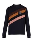 Matchesfashion.com Fendi - Velcro Patch Cotton Blend Sweatshirt - Mens - Navy