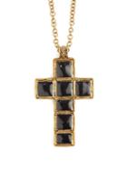 Matchesfashion.com Gucci - Enamelled Cross Pendant Necklace - Womens - Black