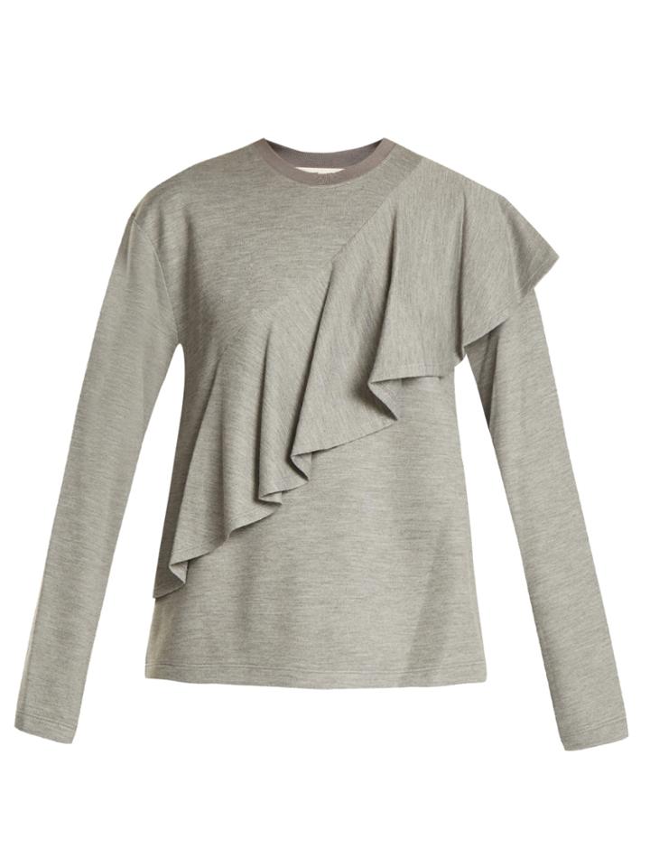 Diane Von Furstenberg Ruffle-trimmed Jersey Sweatshirt