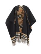 Burberry - Reversible Check Cashmere-blend Cape - Womens - Black
