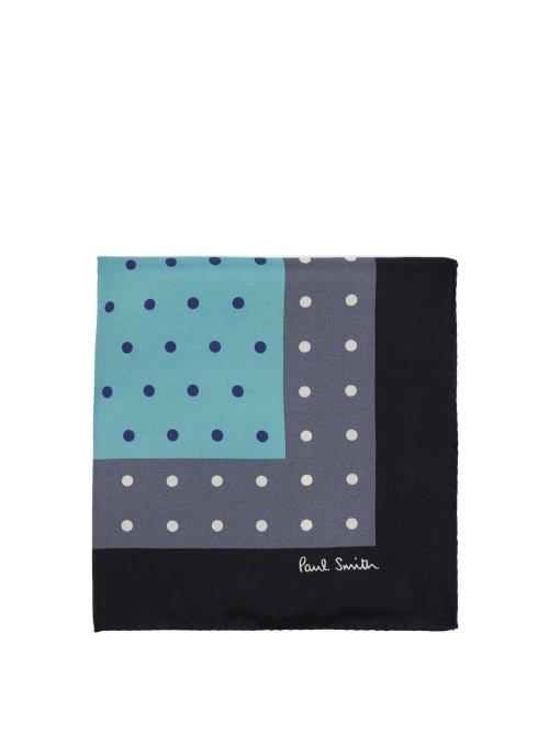 Matchesfashion.com Paul Smith - Polka Dot Tricolour Pocket Square - Mens - Blue Multi
