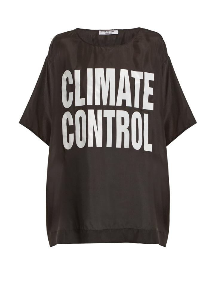 Katharine Hamnett Climate Control Print Silk T-shirt