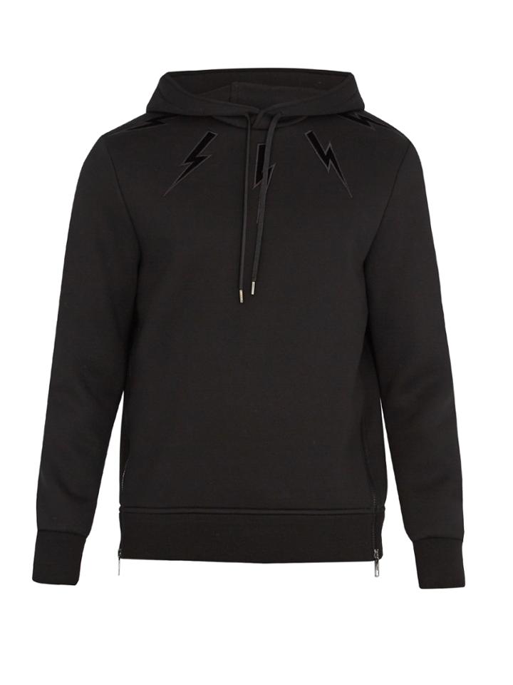 Neil Barrett Lightning-bolt Embroidery Neoprene Sweatshirt