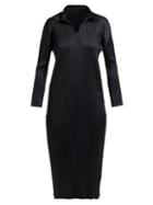 Matchesfashion.com Pleats Please Issey Miyake - Long Sleeve Tech Pleated Dress - Womens - Black
