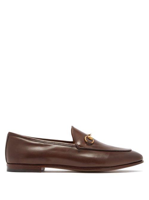 Matchesfashion.com Gucci - Jordaan Leather Loafers - Womens - Dark Brown
