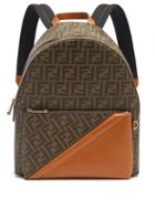 Mens Bags Fendi - Ff-logo Coated-canvas Backpack - Mens - Brown Multi