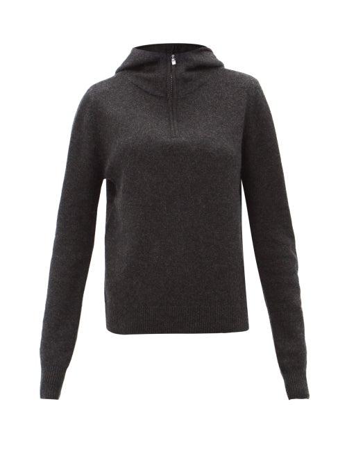 Totme - Cashmere Hooded Sweater - Womens - Dark Grey