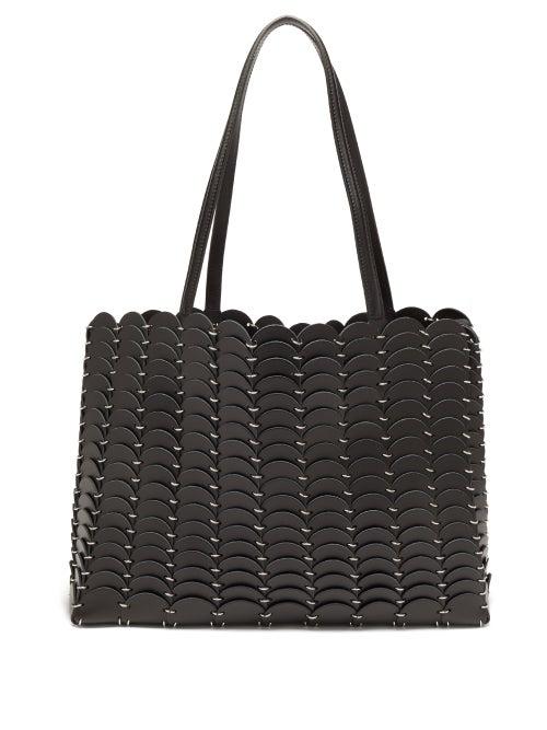 Matchesfashion.com Paco Rabanne - Pacoio Leather-chainmail Tote Bag - Womens - Black