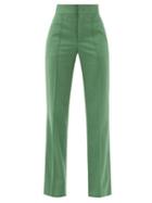 Matchesfashion.com Isabel Marant - Sorokia High-rise Crepe Trousers - Womens - Green