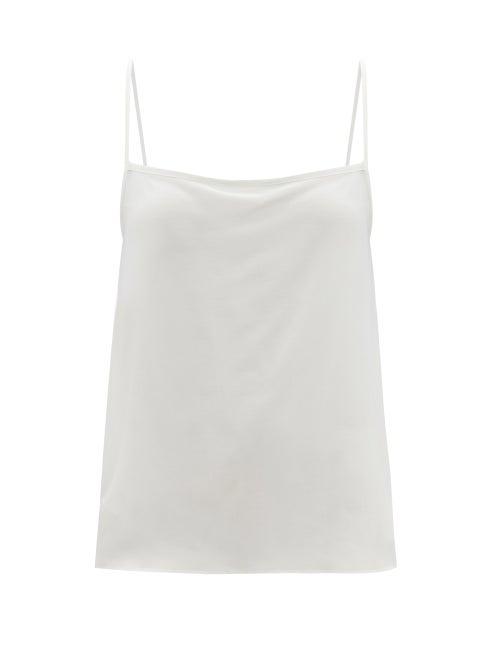 Ladies Rtw Raey - Thin-strap Straight-neck Silk Cami - Womens - Ivory