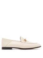 Matchesfashion.com Gucci - Brixton Collapsible Heel Leather Loafers - Womens - White