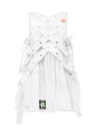 Chopova Lowena - Harness A-line Cotton-poplin Mini Dress - Womens - White