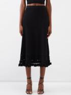 Ulla Johnson - Matteo High-waist Crochet-hem Skirt - Womens - Black