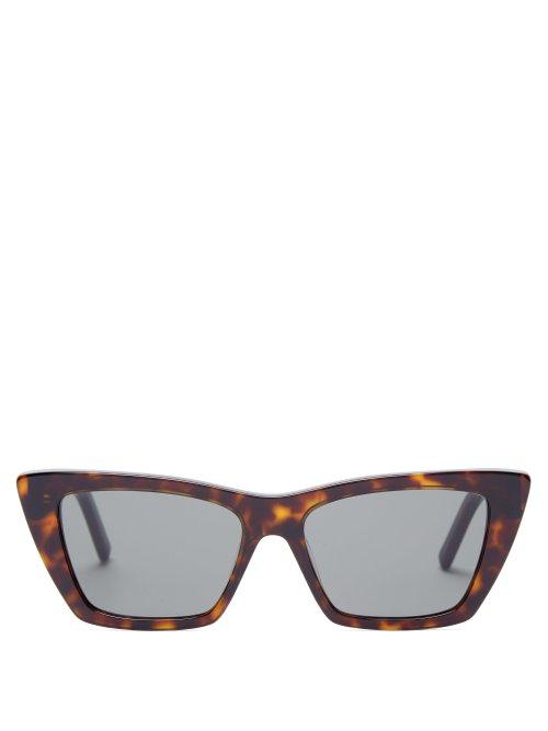 Matchesfashion.com Saint Laurent - Mica Tortoiseshell Cat Eye Sunglasses - Womens - Tortoiseshell