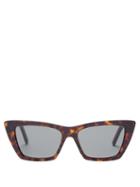 Matchesfashion.com Saint Laurent - Mica Tortoiseshell Cat Eye Sunglasses - Womens - Tortoiseshell