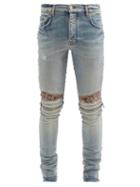 Matchesfashion.com Amiri - Mx2 Distressed Bandana Slim-leg Jeans - Mens - Blue