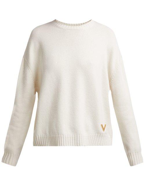 Matchesfashion.com Valentino - Cashmere Sweater - Womens - Ivory
