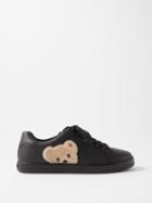 Palm Angels - Teddy Bear-appliqu Leather Trainers - Mens - Black