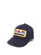 Dsquared2 - Logo-patch Distressed Cotton-canvas Baseball Cap - Mens - Navy