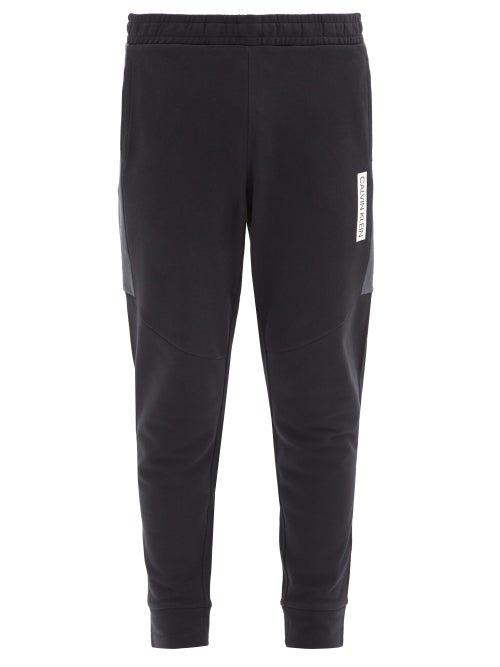 Matchesfashion.com Calvin Klein Performance - Logo-print Cotton-blend Terry Track Pants - Mens - Black
